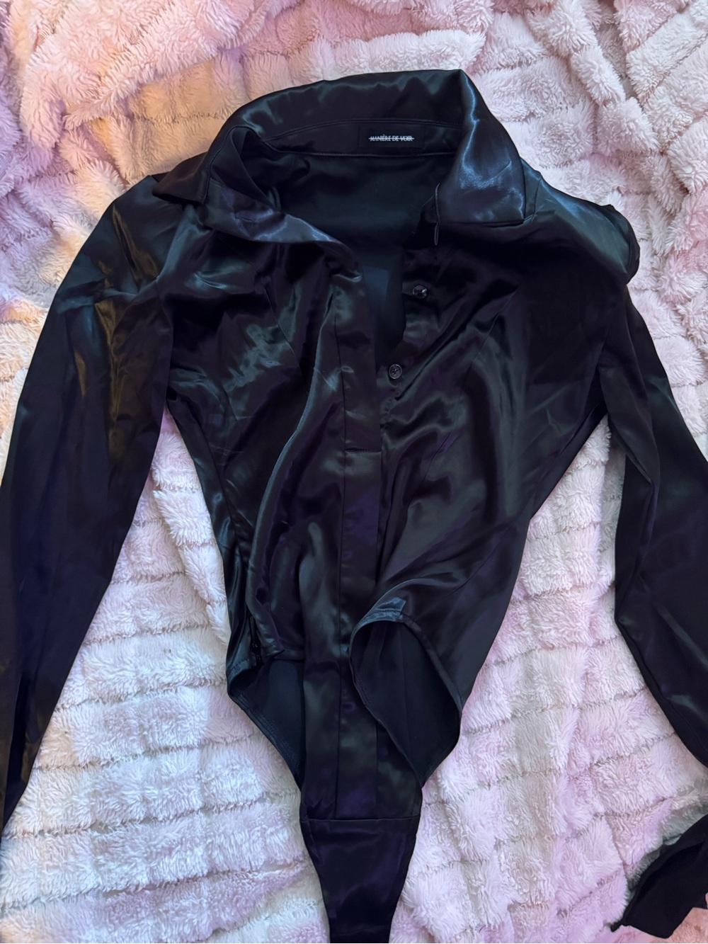 Maniere de Vior Satin Formal Bodysuit